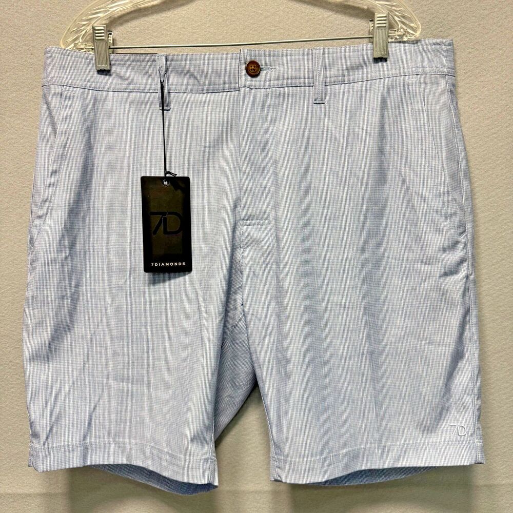THIRTY SIX 36 7 DIAMONDS Performance Shorts Size 36 Blue/White NWT!